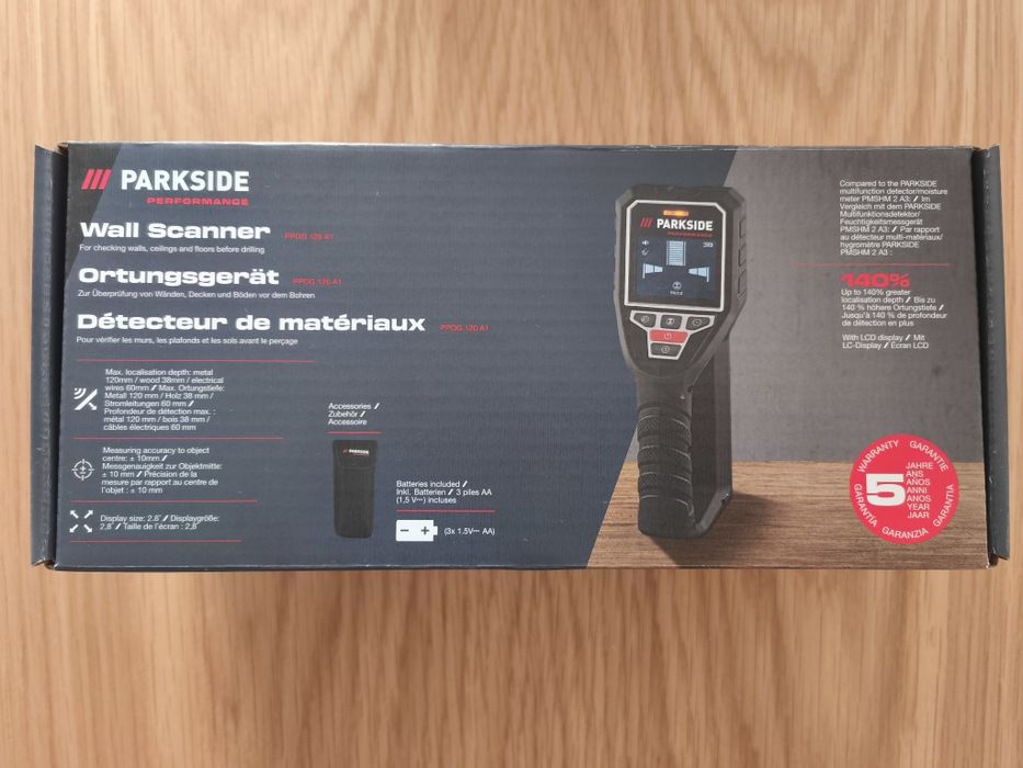 Detetor de Materiais / Scanner de Parede Parkside Performance PPOG 120 A1 (Novo)