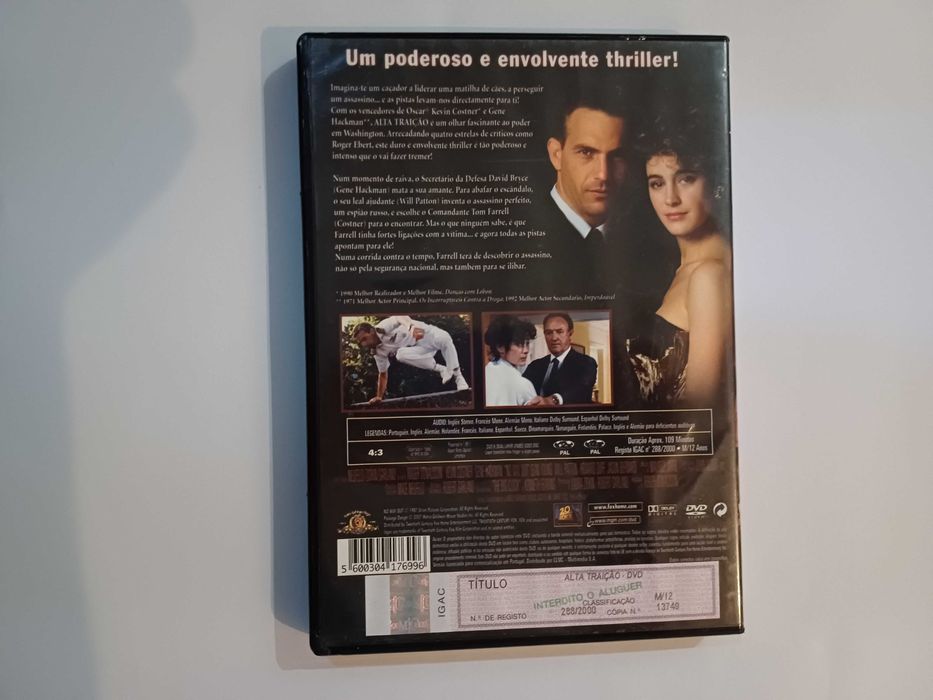 DVD - Alta Traição, com Kevin Costner, Gene Hackman, Sean Young64409361736193121