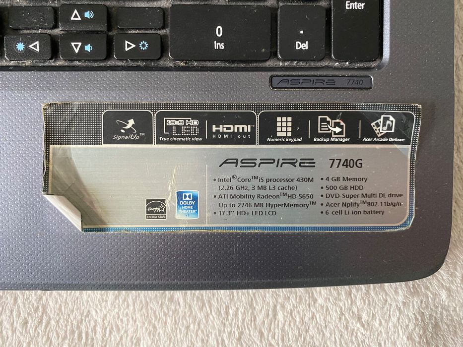 Laptop ACER ASPIRE 7740G 17,3”
