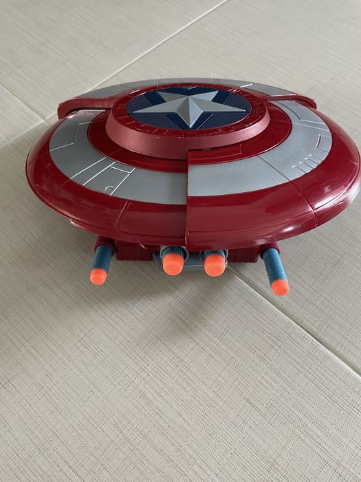 Conjunto Nerf Marvel Capitao America Mascara Escudo