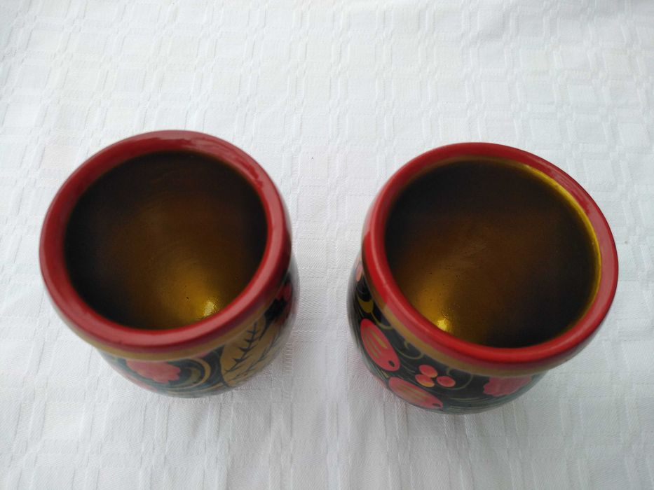 Khokhloma Artesanato Madeira - 2 Taças