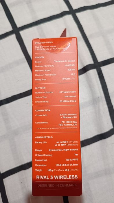 Myszka steelseries rival3 wireless
