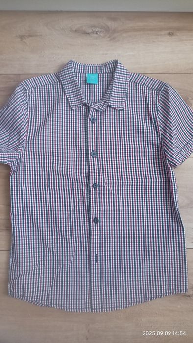 Koszula w kratkę granatowo bordowe rozmiar 128