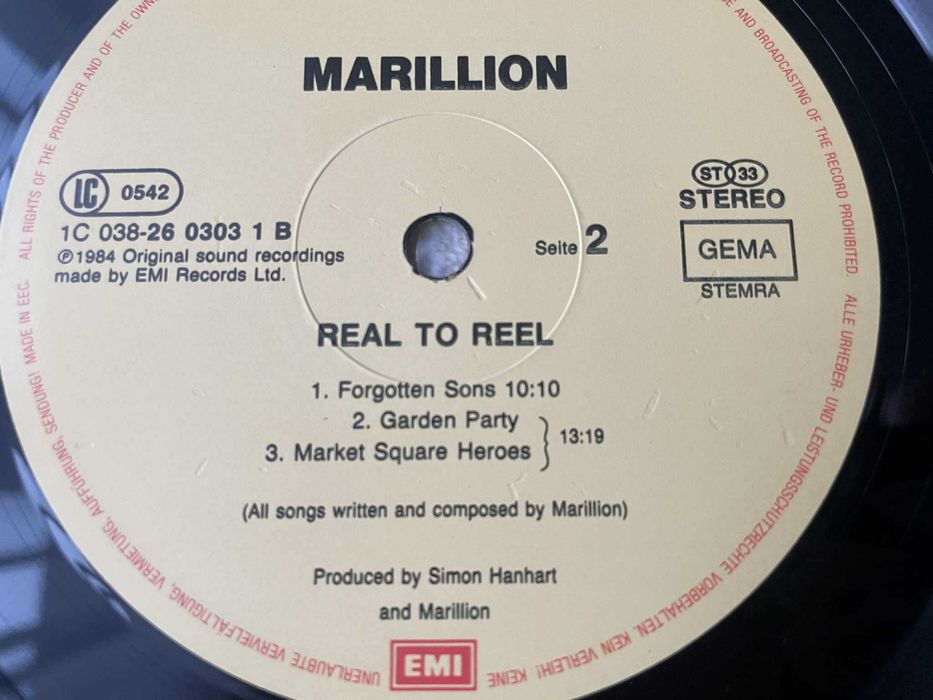 MARILLION Real To Reel  EMI Europe 1984 Płyta Winyl