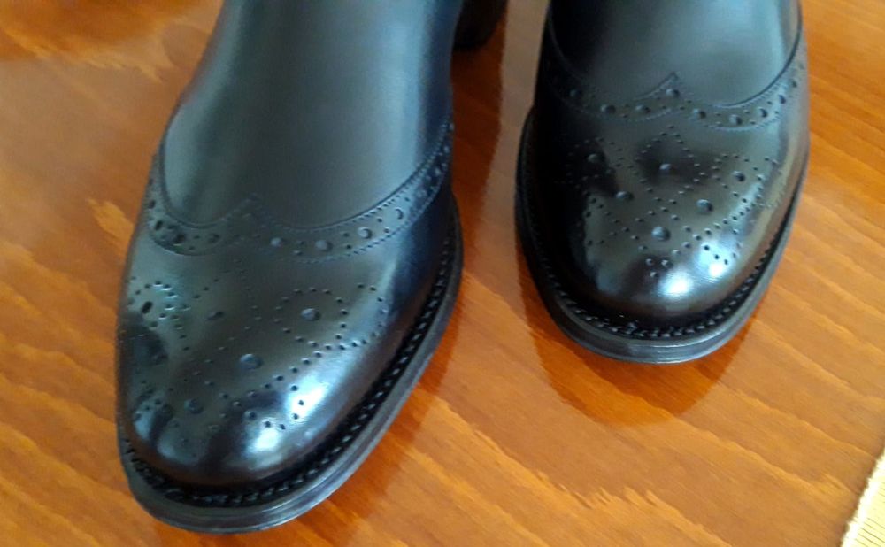 Czarne skórzane męskie buty sztyblety Bally r. 39,5