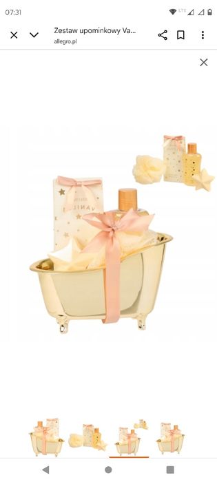 Zestaw upominkowy Vanilla 4 części z dużą wanienką