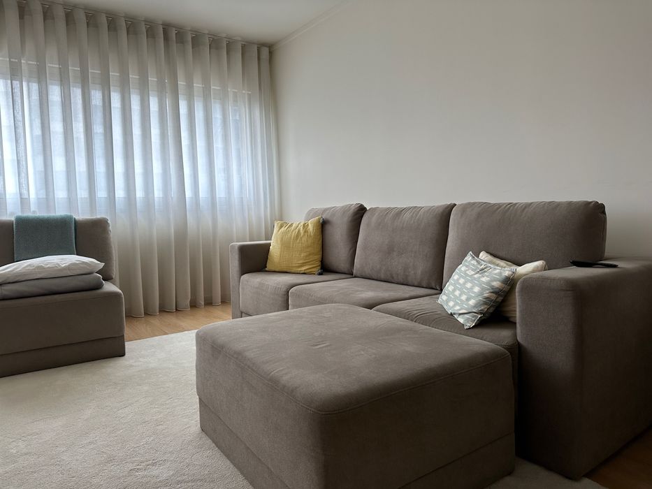 Sofa Laskasas Creme/Cinzento Mescla