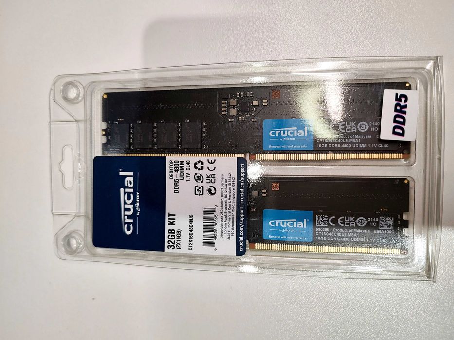 Оперативная память Crucial DIMM Kit 32GB, DDR5-4800 (CT2K16G48C40U5)