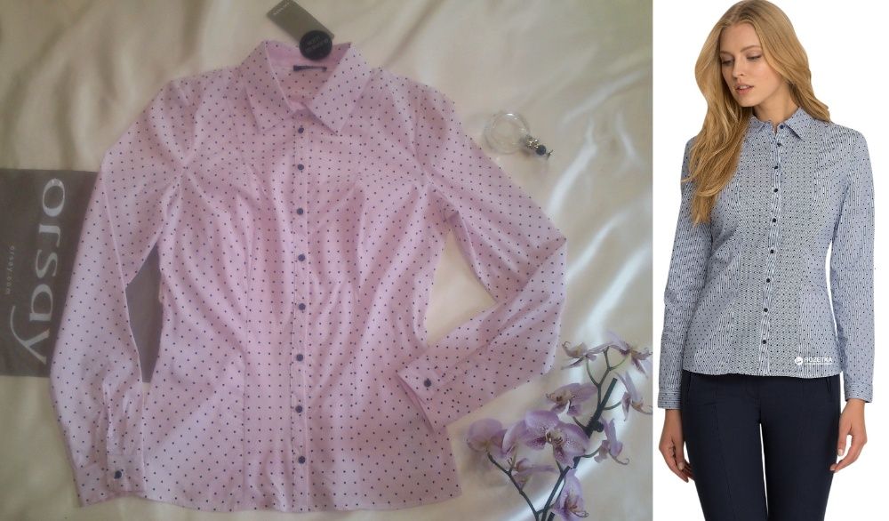 НОВАЯ рубашка с длинным рукавом Orsay. Нежно-розовая ХЛОПКОВАЯ блузка