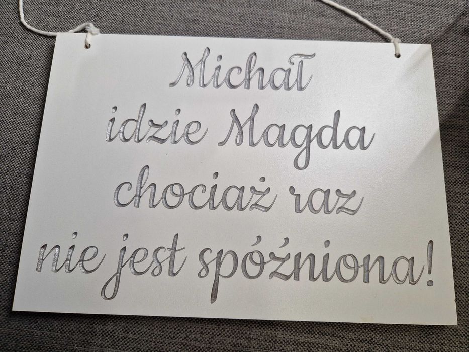 Tabliczka na ślub wesele Michał Magda
