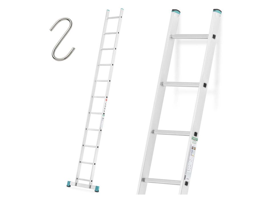 Drabina 1-elementowa przystawna, opieralna 1x11 / długość: 3,13 m