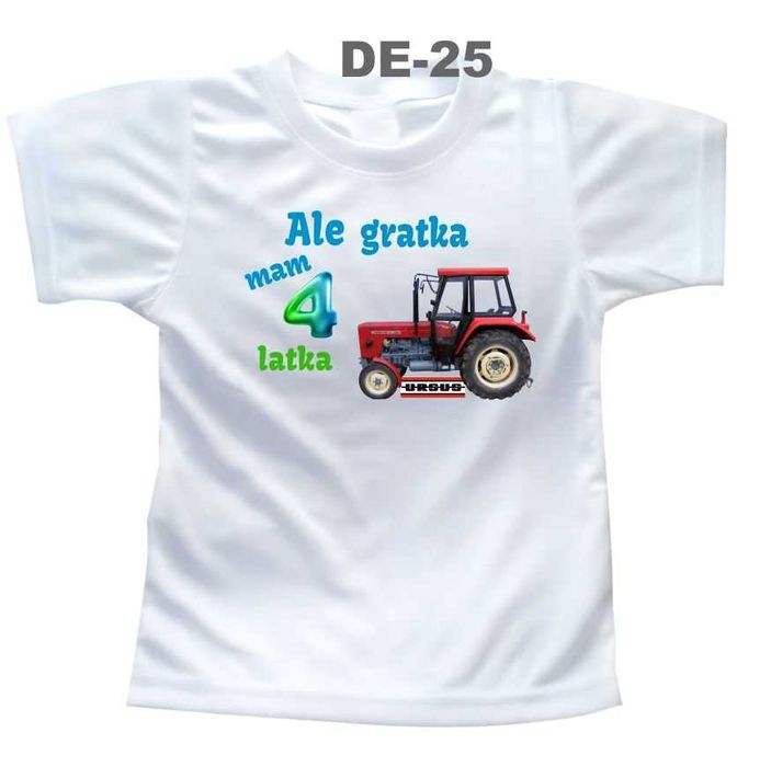 Koszulka na 4 Urodziny traktor ciągnik Ursus rozmiar 104 cm