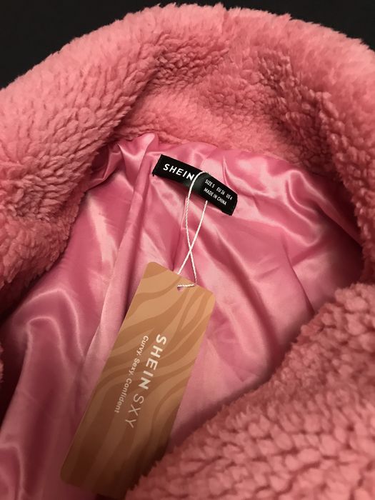 Шубка тедді рожева