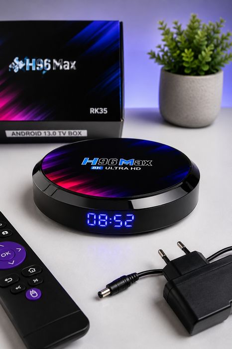 H96 Max 4/64GB Android 13 • Wi-Fi 6 • 4K Ultra HD • Smart TV приставка