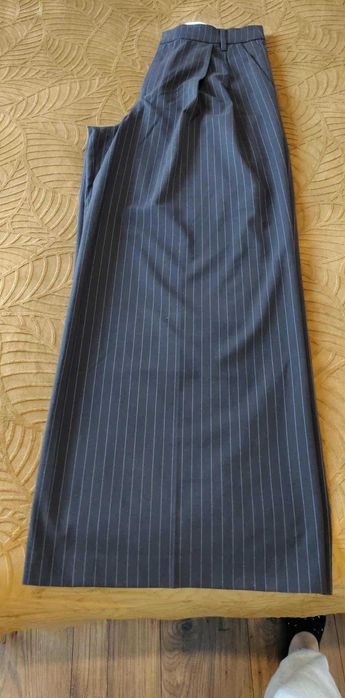 spodnie zara, brązowe w prążek