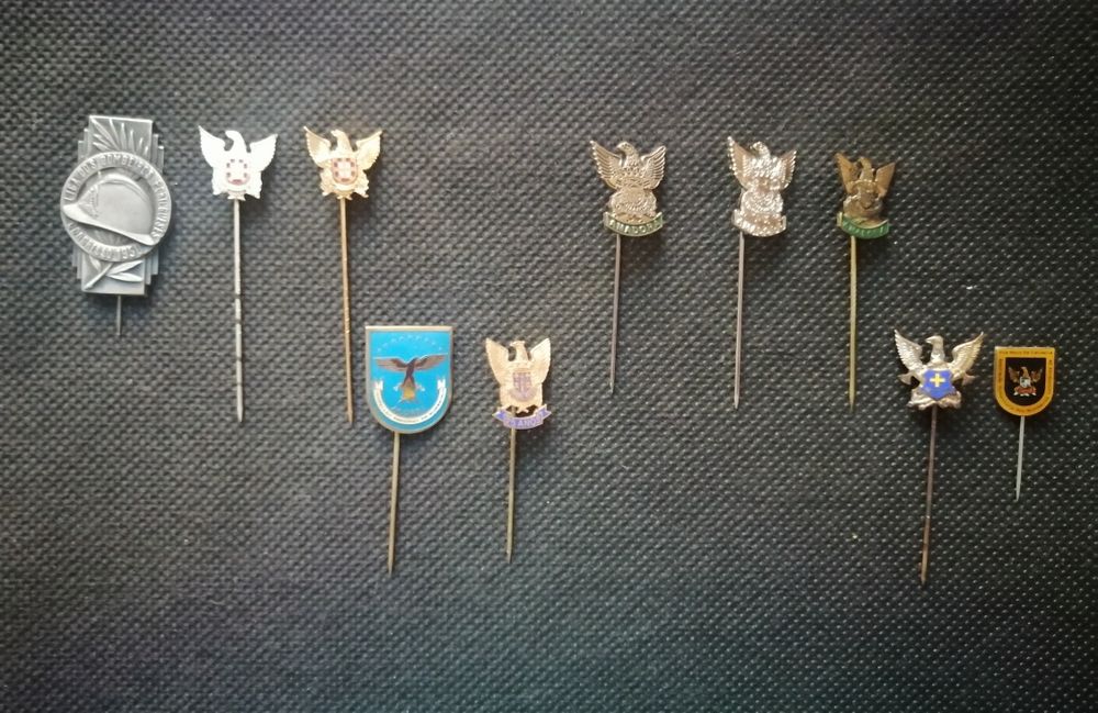 Conjunto 10 diferentes alfinetes lapela várias Associações Bombeiros
