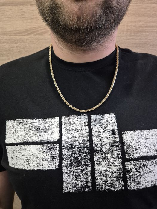 Złoty łańcuszek męski kordel diamentowany 60 cm p. 585