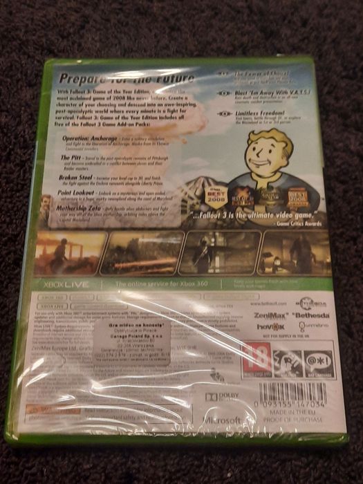 Gra na Xbox 360 Nowa folia Fallout 3 rarytas