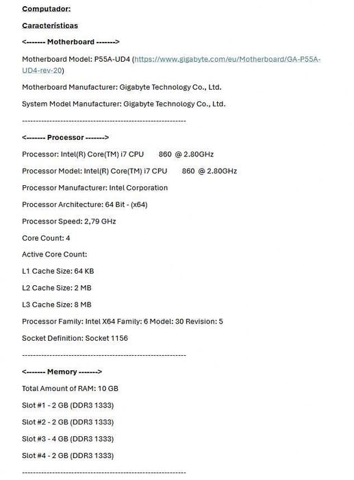 PC 2.8 ghz Pentium I7 10GB RAM