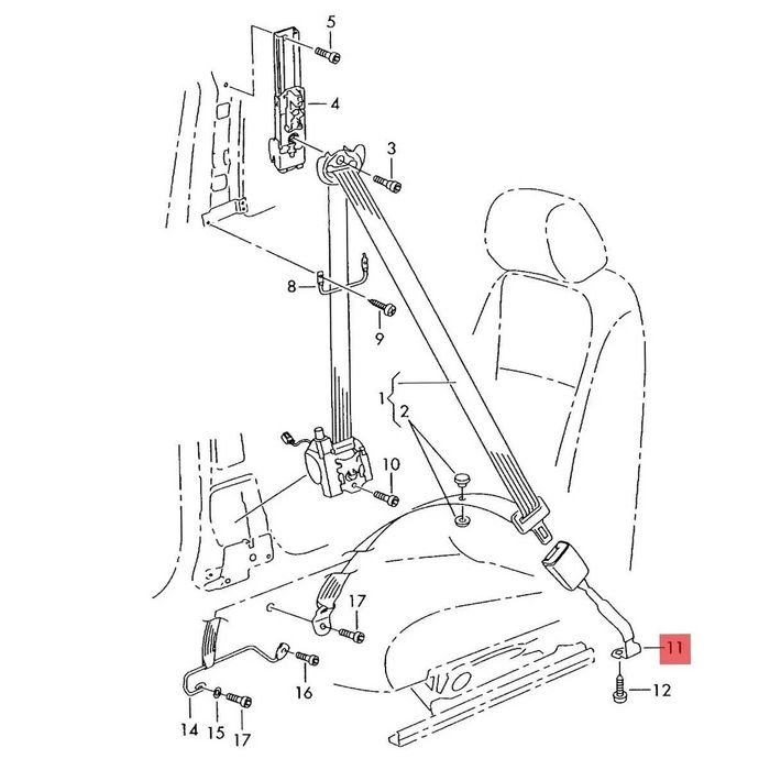 Fivela de cinto de segurança VW Seat Golf 6 Passat B6 Jetta Novo