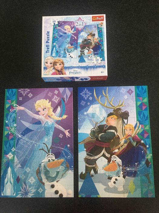 Zestaw 5 kompletów puzzli Kraina Lodu, Anna i Elsa, Królewna Śnieżka