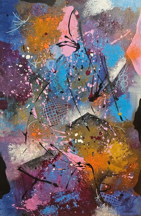 W ekspresji barw.  Obraz abstrakcyjny 60 x 90