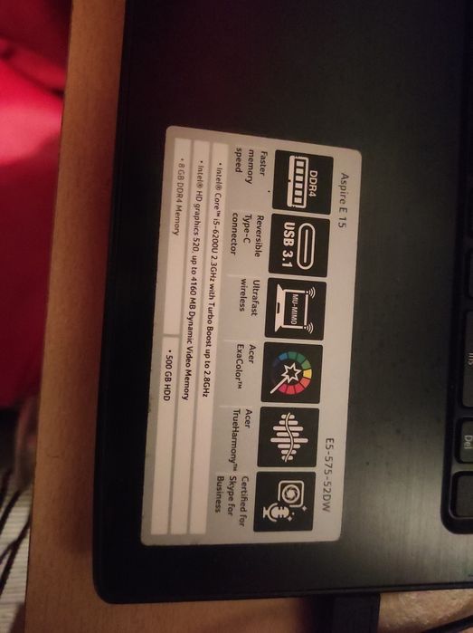 Acer aspire e15-e5-575-52sd