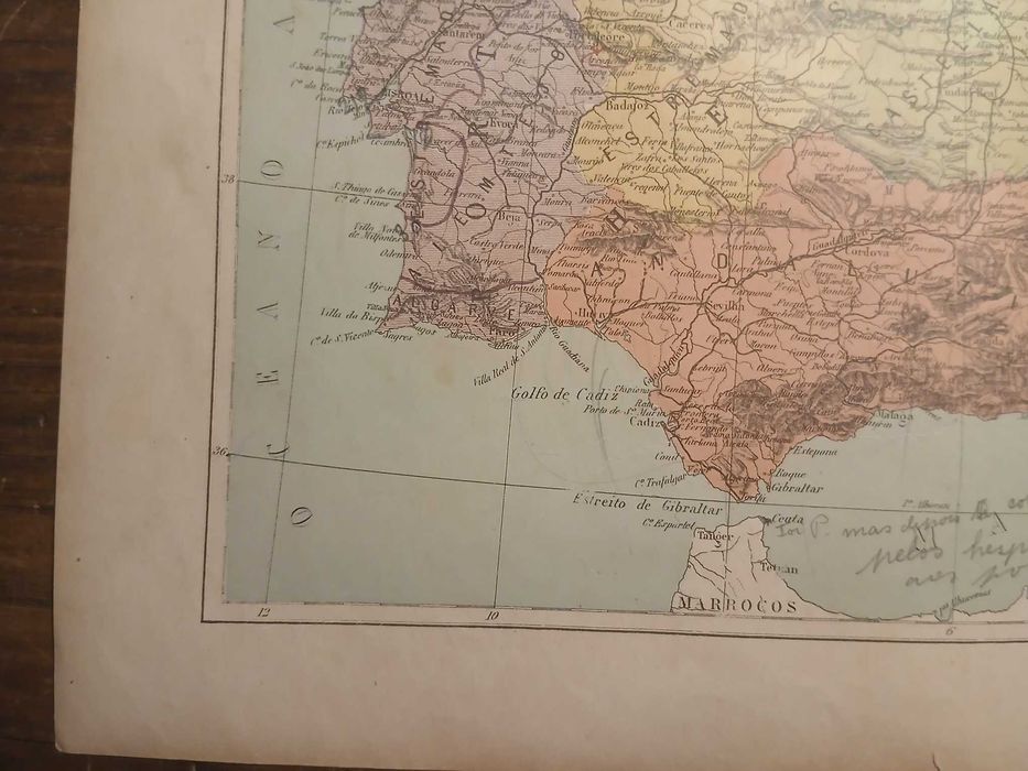 Mapa Peninsula Ibérica (Final do Séc XIX, Início Séc XX)