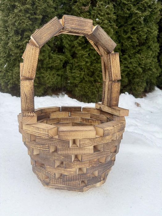 Kosz Donica z drewna klocków