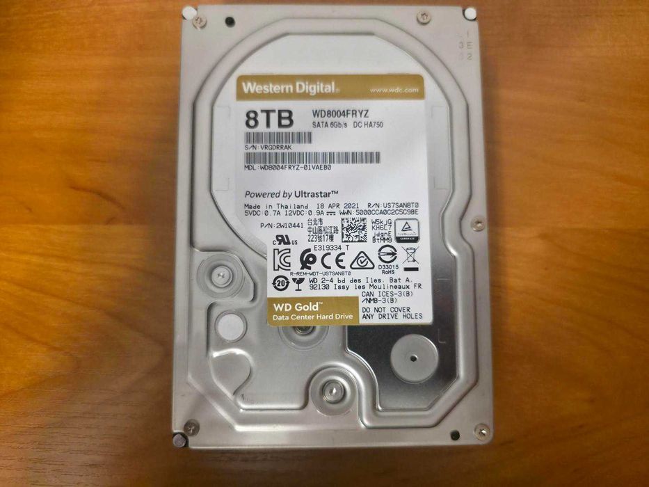 Dysk HDD WD GOLD 8tb 7200obr. WD8004FRYZ jak nowy z gwarancją do Listopada