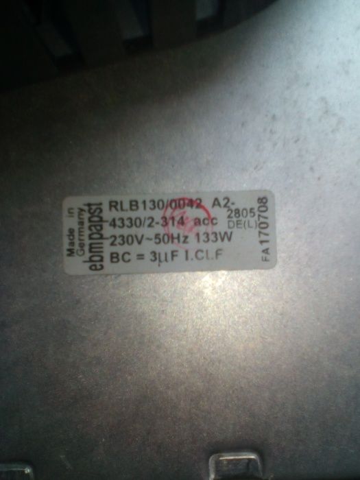 Вентилятор горячего воздуха Ebmpapst(Германия)