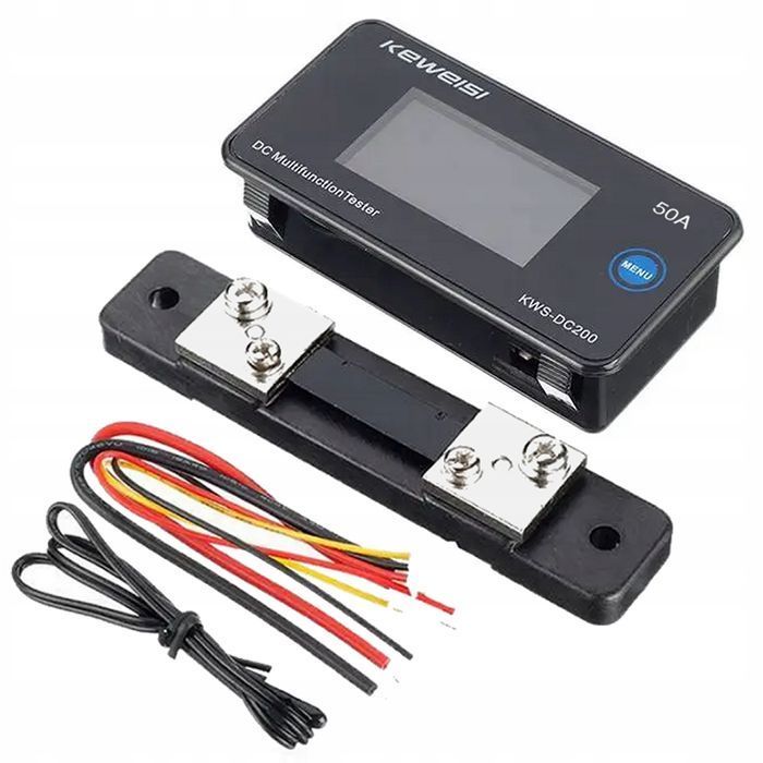 Amperomierz DC200V 50A Woltomierz AH Wh Temp. Czas