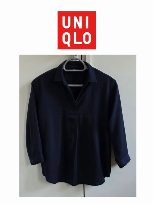 Uniqlo damska bluzka granatowa basic S skipper