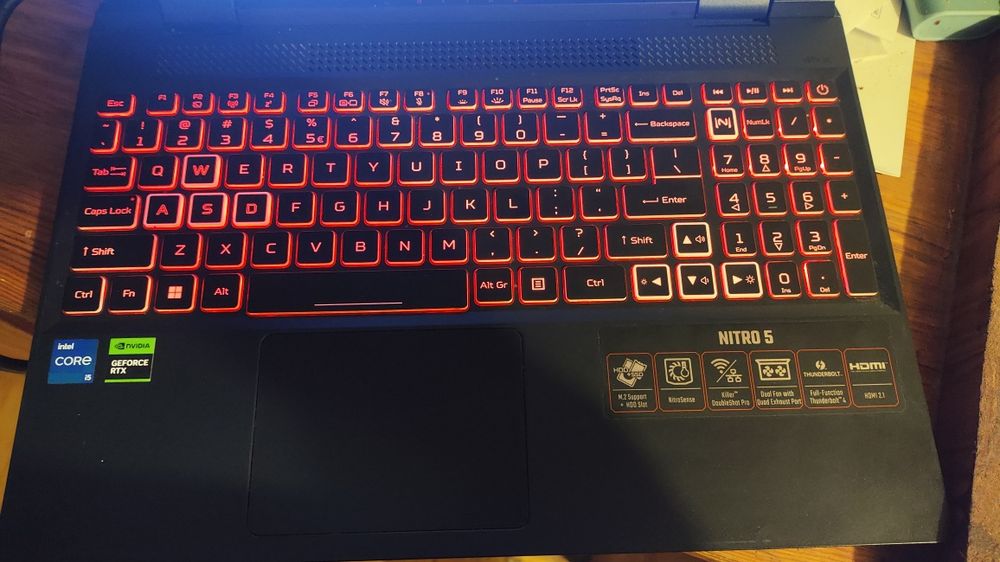 Laptop rtx 4060 !140w! Zasilacz 315w Intel 32gb ddr5 1,5tb GW stan bdb