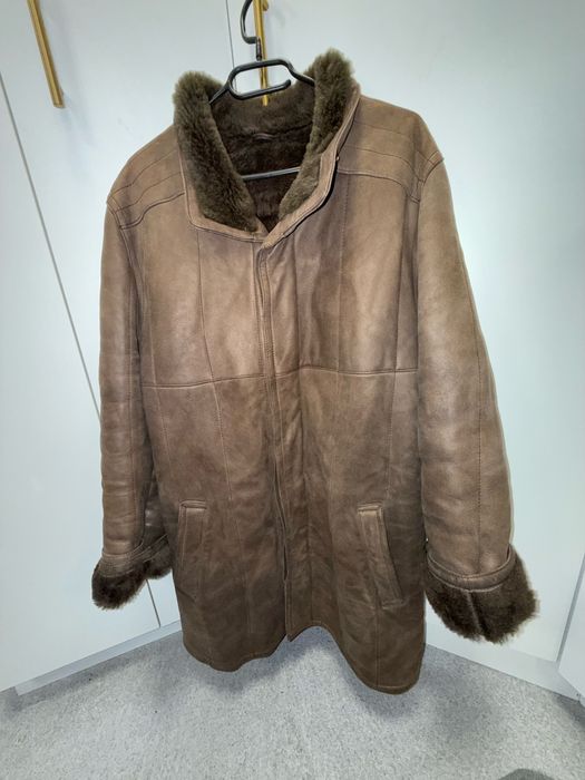 Ciepły kożuch damski – brązowy, styl vintage