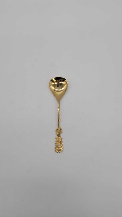 Łyżeczka do cukry złocona z różą z lat 80-tych