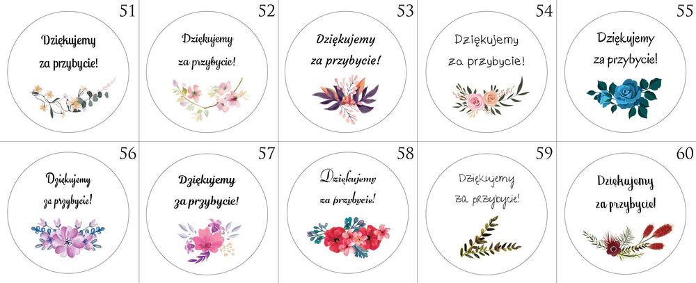 Naklejki okrągłe 6cm na wódkę podziękowania dla gości prezenty