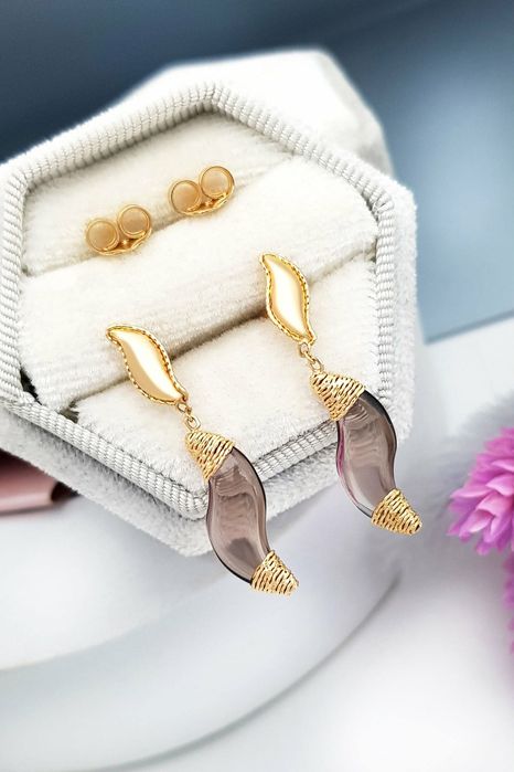 Piękne złote kolczyki