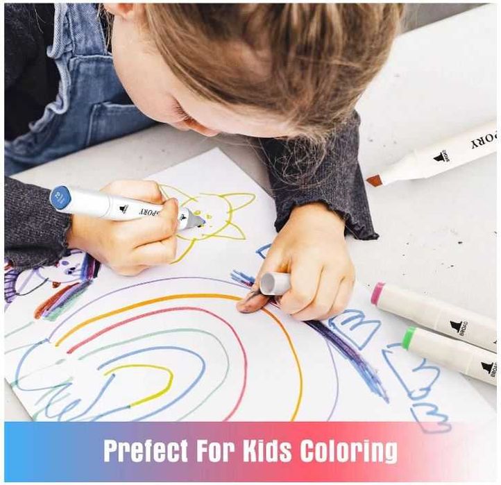 Zestaw 80 markerów podwójnych w walizce KINSPORY