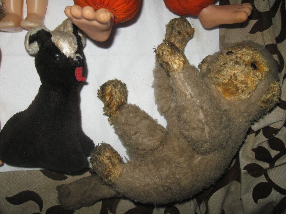 Lalka Lala Piesek Miś Plastuś Harmonijka Bąk Zabawka z PRL Polskie