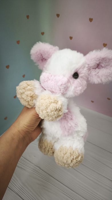 В'язана іграшка Коровка корова 25см мягкая игрушка вязаная крючком