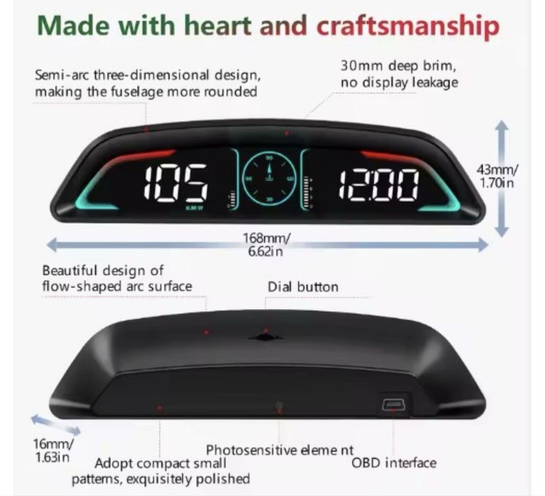 Бортовий комп'ютер OBD2 HUD B3