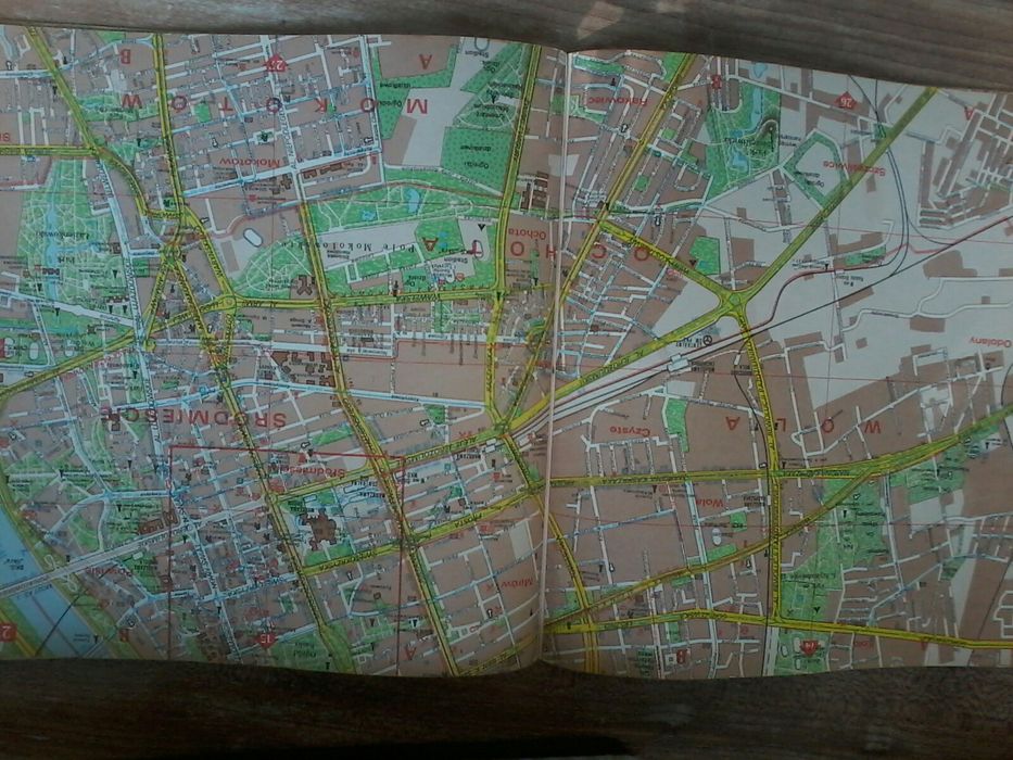 Stara mapa Warszawy z 1987 roku