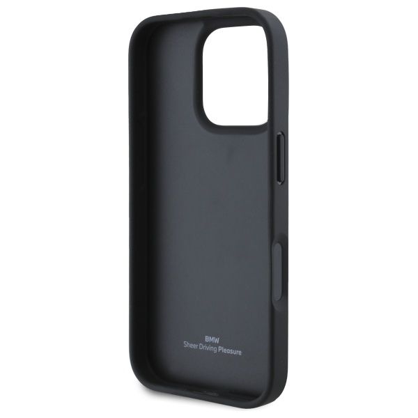 BMW BMHCP16X23RCGPK iPhone 16 Pro Max 6.9 czarny/black hardcase Sign Leather Crossing Lines Pattern
