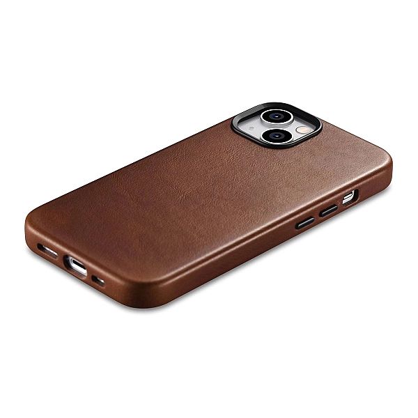 iCarer Oil Wax Premium Leather Case skórzane etui iPhone 14 Plus magne