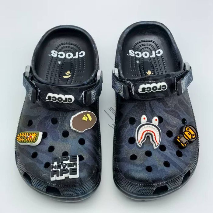 Кросы маквин с бирками Crocs бейп bape камфляж Крокси тапки крокси  Clog Lightning  40 розмір