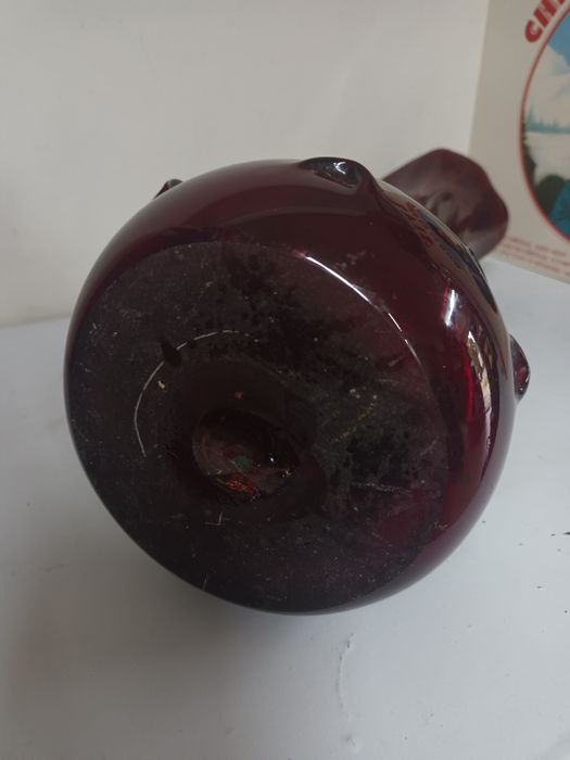 Wazon Sękacz PRL borowy szkło PRL wazon PRL