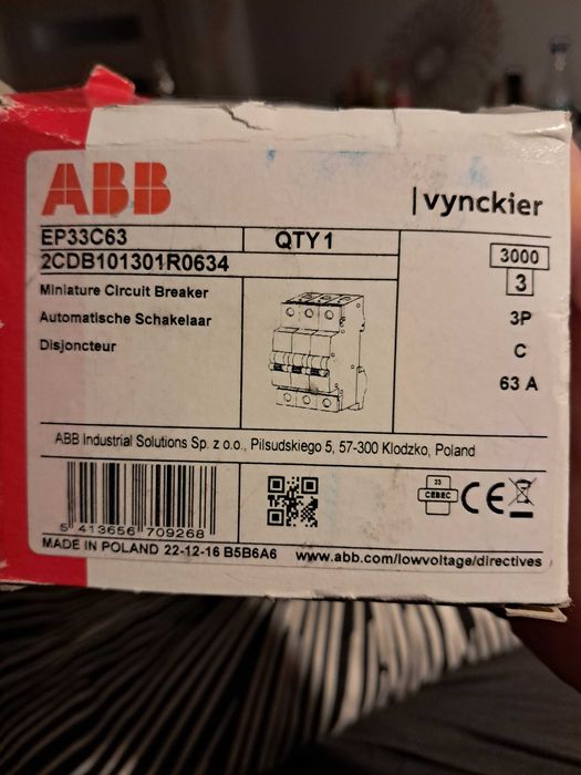 ABB - Wyłącznik EP33 3kA 3P C 63A