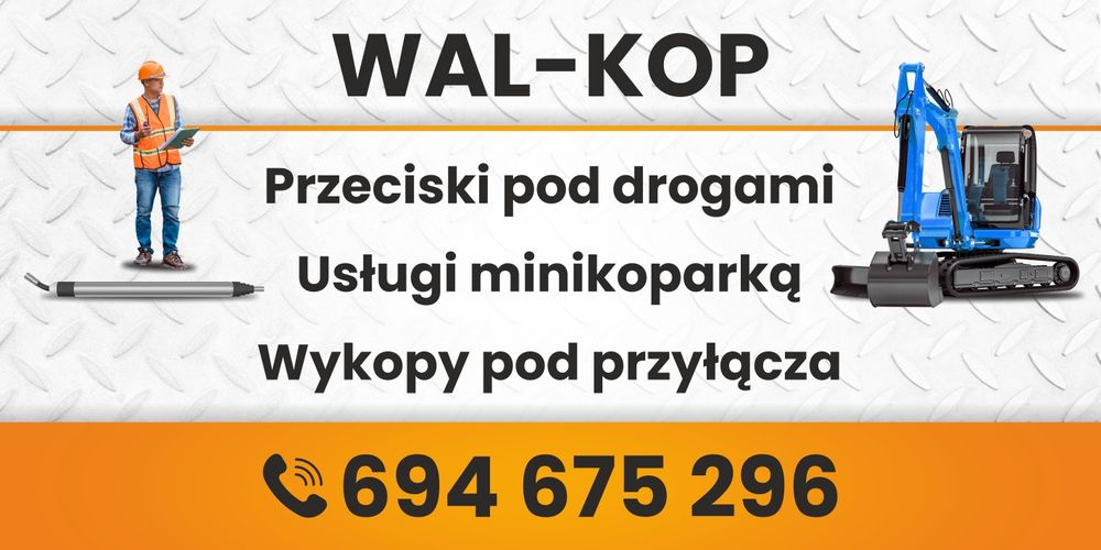 przeciski kretem, usługi  minikoparką, wykopy ziemne