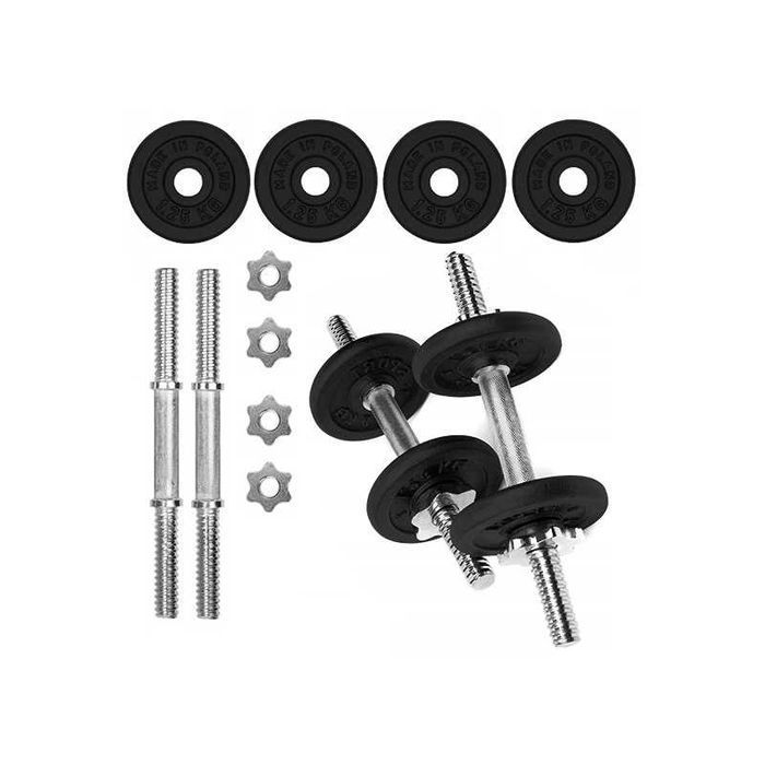 Hantle żeliwne 2x5kg zestaw 10kg metalowe gryfy NOWE!